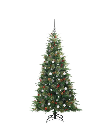 Albero di Natale Artificiale con Rami Pieghevoli Verde 210 cm