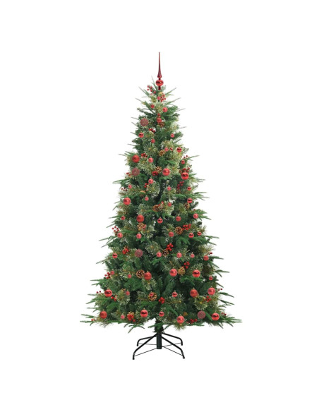 Albero di Natale Artificiale con Rami Pieghevoli Verde 210 cm