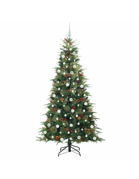 Albero di Natale Artificiale con Rami Pieghevoli Verde 210 cm