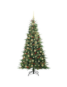 Albero di Natale Artificiale con Rami Pieghevoli Verde 210 cm