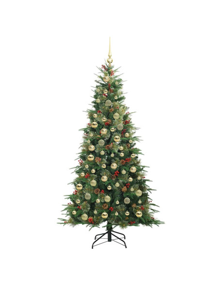 Albero di Natale Artificiale con Rami Pieghevoli Verde 210 cm
