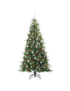 Albero di Natale Artificiale con Rami Pieghevoli Verde 210 cm