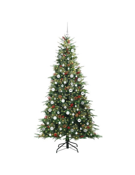 Albero di Natale Artificiale con Rami Pieghevoli Verde 210 cm