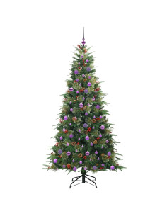 Albero di Natale Artificiale con Rami Pieghevoli Verde 210 cm