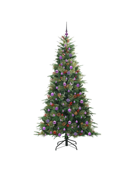 Albero di Natale Artificiale con Rami Pieghevoli Verde 210 cm