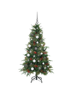 Albero di Natale Artificiale con Rami Pieghevoli Verde 150 cm