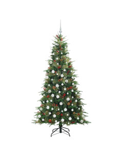 Albero di Natale Artificiale con Rami Pieghevoli Verde 180 cm