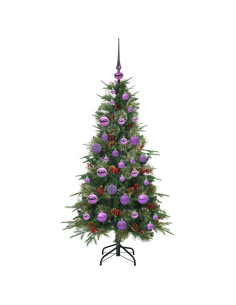 Albero di Natale Artificiale con Rami Pieghevoli Verde 120 cm