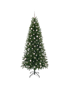 Albero di Natale artificiale con 300 LED Verde 240 cm PE e PVC