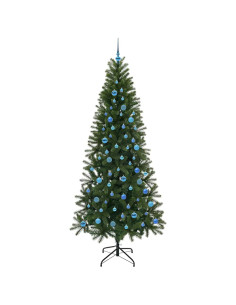 Albero di Natale artificiale con 300 LED Verde 240 cm PE e PVC