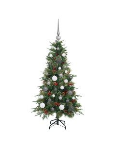 Albero di Natale Artificiale con Rami Pieghevoli Verde 120 cm