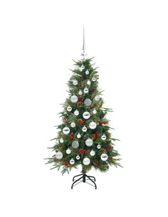 Albero di Natale Artificiale con Rami Pieghevoli Verde 120 cm
