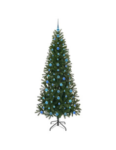 Albero di Natale artificiale con 300 LED Verde 210 cm PE e PVC