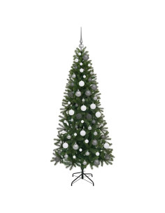 Albero di Natale artificiale con 300 LED Verde 180 cm PE e PVC