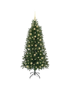 Albero di Natale artificiale con 300 LED Verde 180 cm PE e PVC