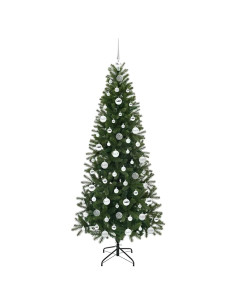 Albero di Natale artificiale con 300 LED Verde 180 cm PE e PVC