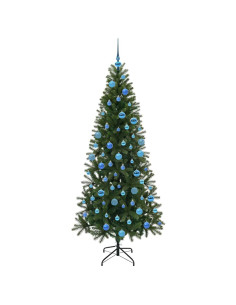Albero di Natale artificiale con 300 LED Verde 180 cm PE e PVC
