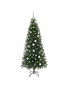 Albero di Natale artificiale con 300 LED Verde 210 cm PE e PVC