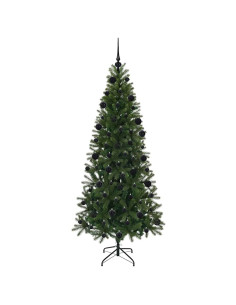 Albero di Natale artificiale con 300 LED Verde 210 cm PE e PVC