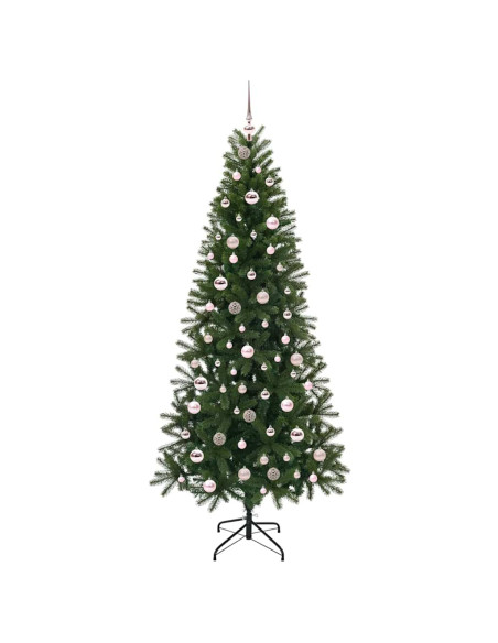 Albero di Natale artificiale con 300 LED Verde 210 cm PE e PVC