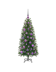 Albero di Natale artificiale con 150 LED Verde 120 cm PE e PVC