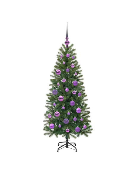Albero di Natale artificiale con 150 LED Verde 120 cm PE e PVC