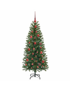 Albero di Natale artificiale con 150 LED Verde 150 cm PE e PVC