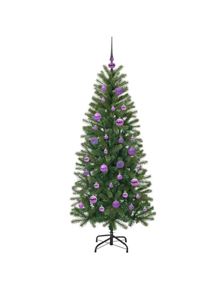 Albero di Natale artificiale con 150 LED Verde 150 cm PE e PVC