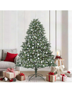 Albero di Natale artificiale con 300 LED Verde 210 cm 2