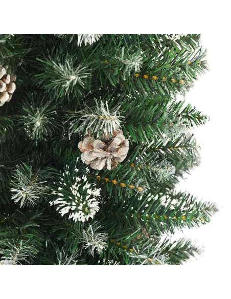 Albero di Natale Artificiale Sottile Verde e bianco 150 cm