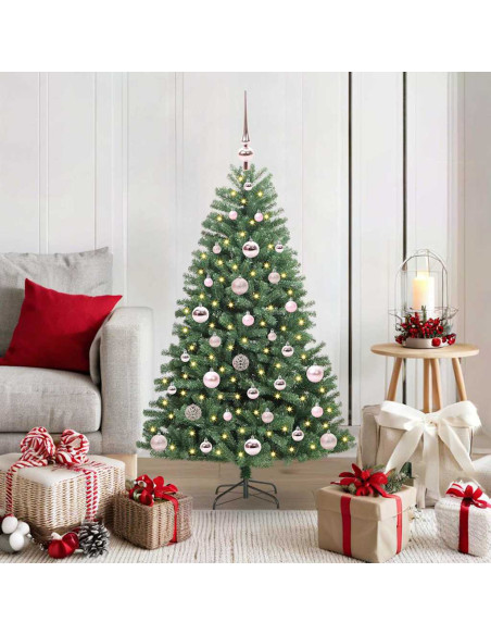 Albero di Natale Artificiale con Rami Pieghevoli Verde 120 cm