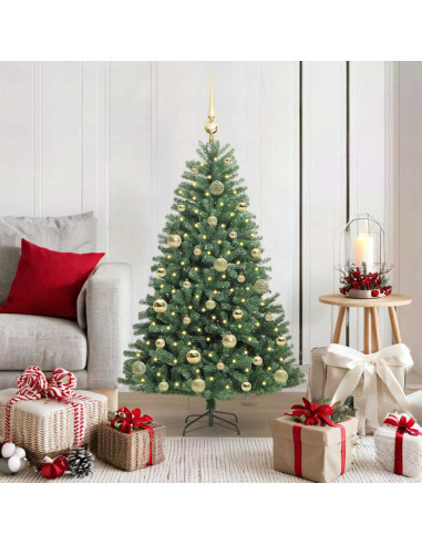 Albero di Natale Artificiale con Rami Pieghevoli Verde 120 cm