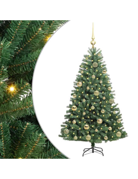 Albero di Natale Artificiale con Rami Pieghevoli Verde 120 cm