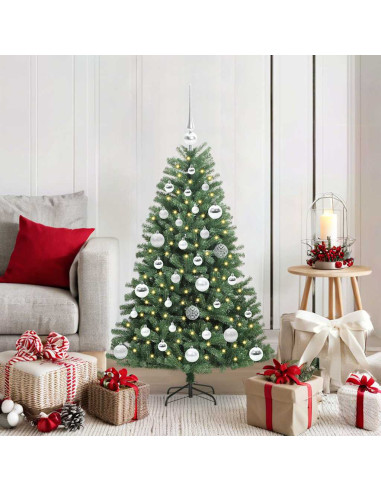 Albero di Natale Artificiale con Rami Pieghevoli Verde 120 cm