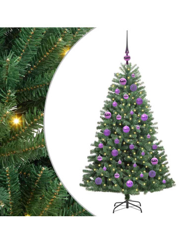 Albero di Natale Artificiale con Rami Pieghevoli Verde 120 cm