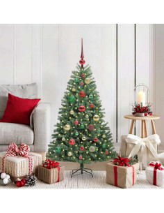 Albero di Natale Artificiale con Rami Pieghevoli Verde 120 cm 2
