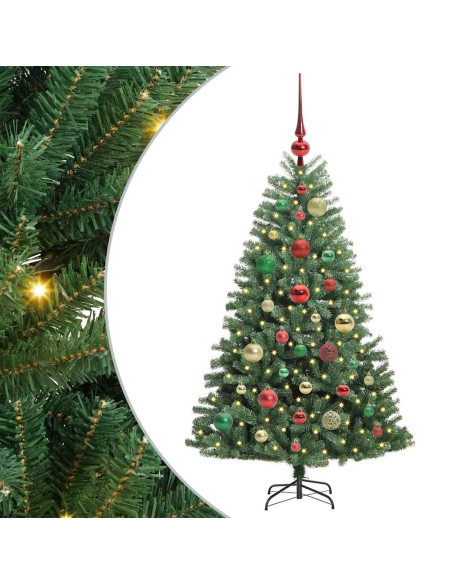 Albero di Natale Artificiale con Rami Pieghevoli Verde 120 cm
