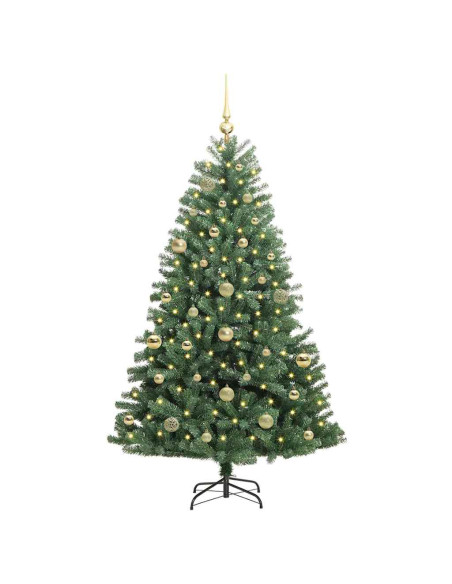 Albero di Natale Artificiale con Rami Pieghevoli Verde 150 cm