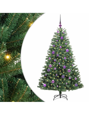 Albero di Natale Artificiale con Rami Pieghevoli Verde 150 cm