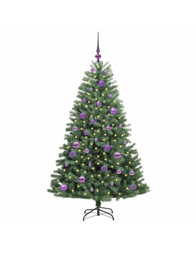 Albero di Natale Artificiale con Rami Pieghevoli Verde 150 cm