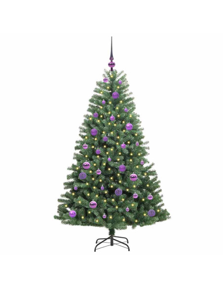 Albero di Natale Artificiale con Rami Pieghevoli Verde 150 cm