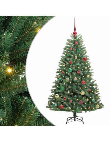 Albero di Natale Artificiale con Rami Pieghevoli Verde 150 cm