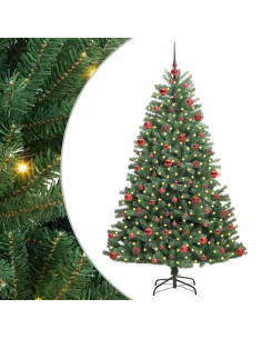 Albero di Natale Artificiale con Rami Pieghevoli Verde 180 cm 2