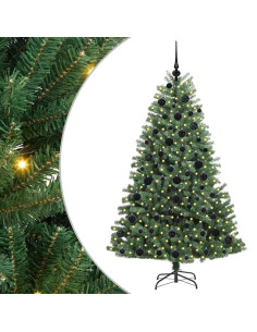 Albero di Natale Artificiale con Rami Pieghevoli Verde 180 cm 2