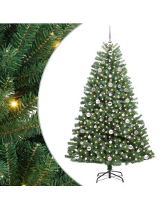 Albero di Natale Artificiale con Rami Pieghevoli Verde 180 cm 2