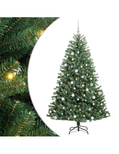 Albero di Natale Artificiale con Rami Pieghevoli Verde 180 cm
