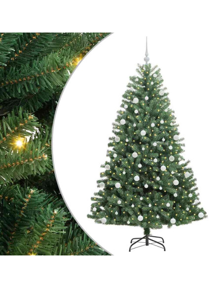 Albero di Natale Artificiale con Rami Pieghevoli Verde 180 cm