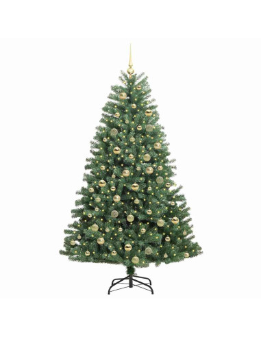 Albero di Natale Artificiale con Rami Pieghevoli Verde 180 cm