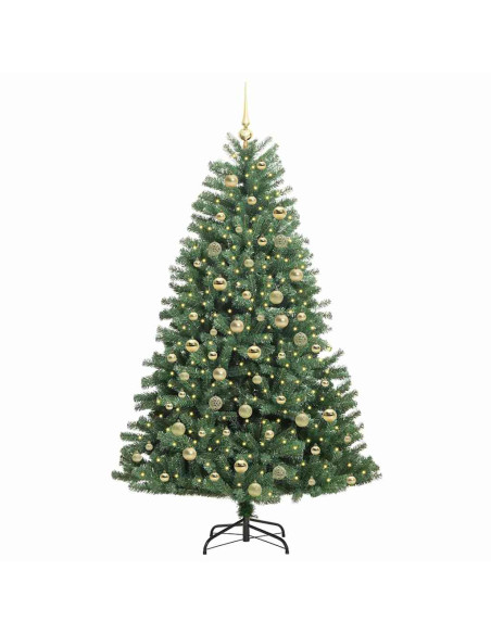 Albero di Natale Artificiale con Rami Pieghevoli Verde 180 cm
