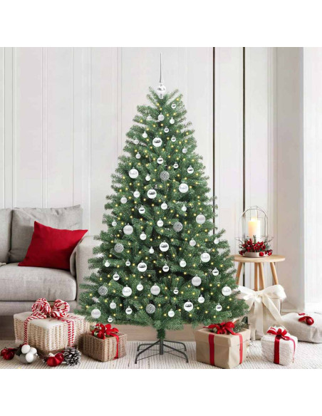 Albero di Natale Artificiale con Rami Pieghevoli Verde 180 cm